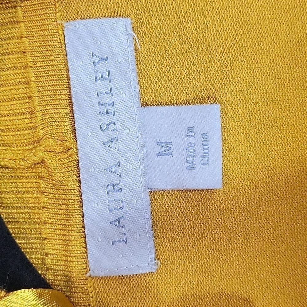 Women's Size M Mustard Yellow Laura Ashley Sweater / Cardigan - Picture 5 of 7